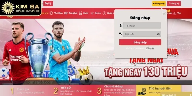 Truy cập trang chủ để tiến hành vào tài khoản cá nhân